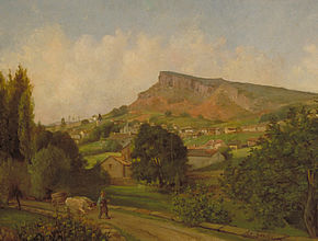 Vue de Solutré, Alphonse Ribalier (1830-1894) - Agrandir l'image (fenêtre modale)