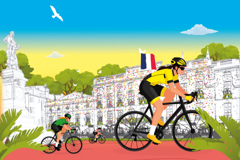 Atelier de décoration avec l'artiste Patrick Bidaux dans le cadre du Tour de France Femmes avec Zwift
