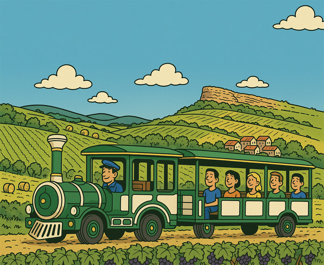 Balade en petit train vers la Roche de Solutré