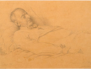 L-H Rudder, Lamartine sur son lit de mort, 1869 - Agrandir l'image (fenêtre modale)