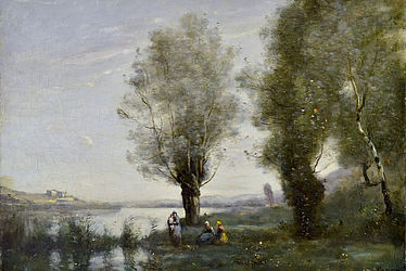 C. Corot (1796-1875), Le Repos sous les saules, XIXe siècle