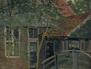 Passerelle à Zaandam, Claude Monet (1871) - Agrandir l'image (fenêtre modale)
