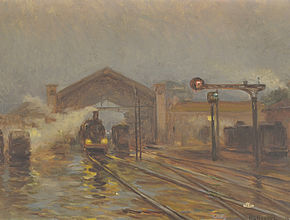 La Gare de Mâcon, Honoré Hugrel (1910) - Agrandir l'image (fenêtre modale)