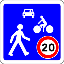 Panneau de signalisation “zone de rencontre” - Agrandir l'image (fenêtre modale)