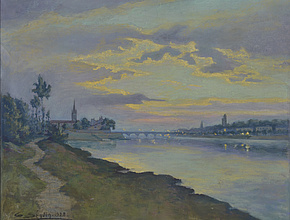 Vue de la Saône à Mâcon, Gabrielle Seguin (1928) - Agrandir l'image (fenêtre modale)